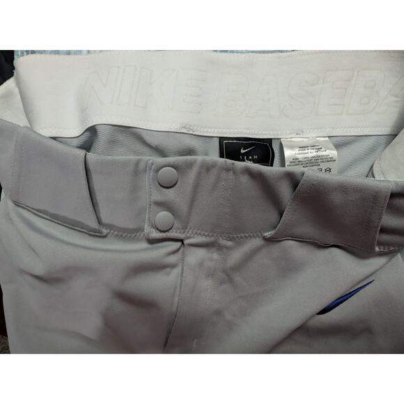 New! Nike Vapor Select High Baseball Pants Mens Size M Grey/Blue Piping - Picture 4 of 5